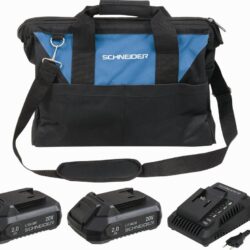 Pack SCHNEIDER 20V com 2 Baterias 2Ah, Carregador 3A e Saco