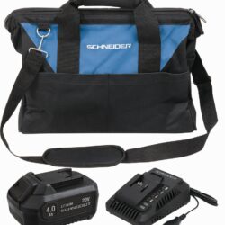 Pack SCHNEIDER 20V com Bateria 4Ah, Carregador 3A e Saco