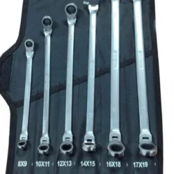 Jogo de Chaves de Roquete Duplas de Cabeça Flexível TOOLHUB 6 Peças