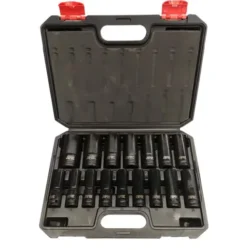 Jogo de Chaves de Caixa de Impacto Longas 1/2″ DR 6 Faces 16 Peças TOOLHUB