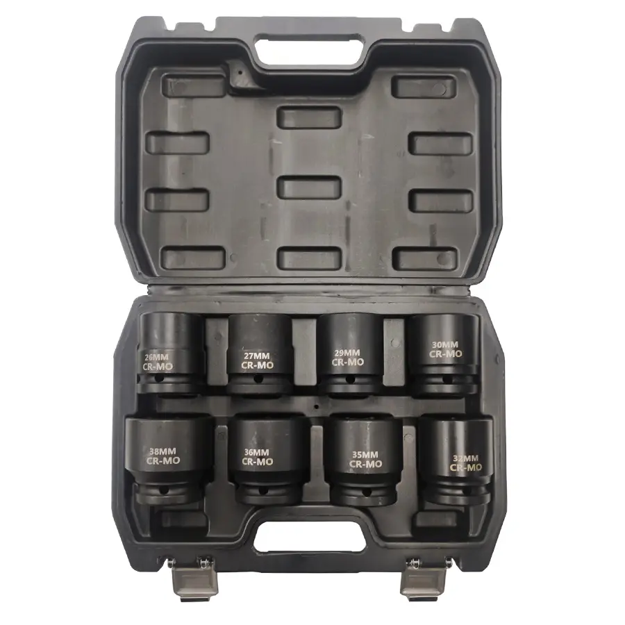 Jogo de Chaves de Caixa de Impacto Curtas TOOLHUB 3/4″DR 6 Faces 8 Peças