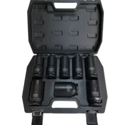 Jogo de Chaves de Caixa de Impacto Longas TOOLHUB 3/4″DR 6 Faces 8 Peças
