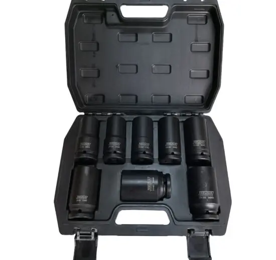 Jogo de Chaves de Caixa de Impacto Longas TOOLHUB 3/4″DR 6 Faces 8 Peças