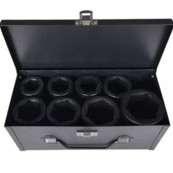 Jogo de Chaves de Caixa de Impacto Longas TOOLHUB 1″DR 6 Faces 8 Peças