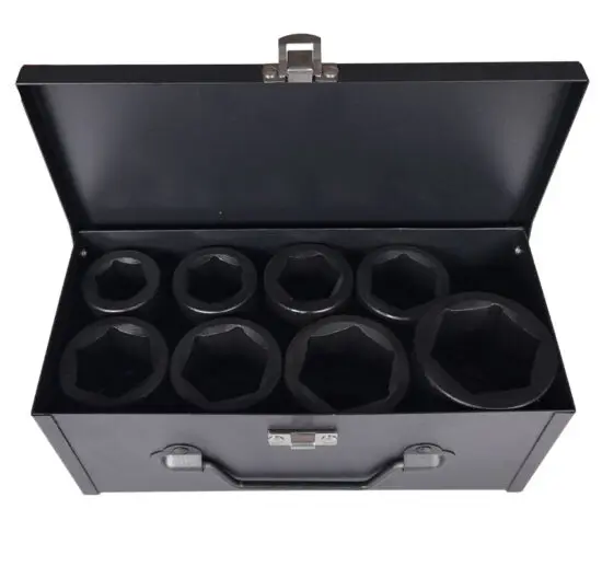 Jogo de Chaves de Caixa de Impacto Longas TOOLHUB 1″DR 6 Faces 8 Peças Jogo de Chaves de Caixa de Impacto Longas TOOLHUB 1″DR 6 Faces 8 Peças