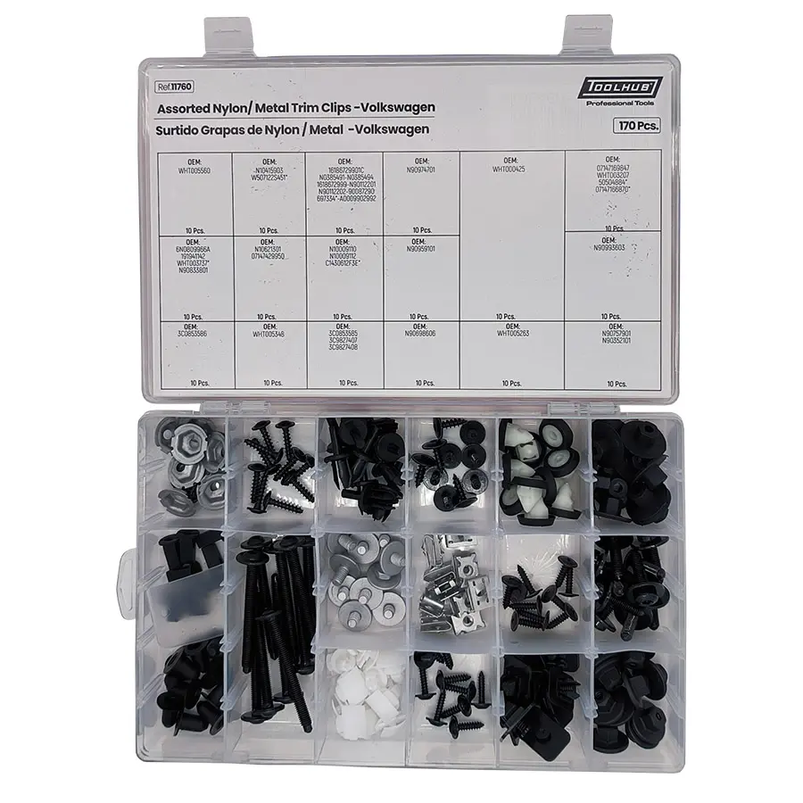 Conjunto de Grampos de Nylon para Volkswagen TOOLHUB 170 Peças
