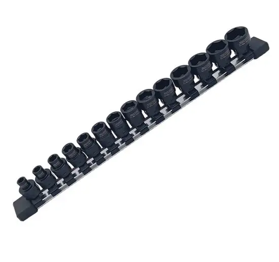 Jogo de Chaves de Caixa Compactas de Impacto – 3/8″ DR 6 Faces 14 Peças TOOLHUB