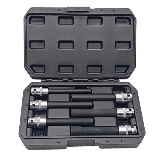 Jogo de Chaves de Caixa Longas TORX – 1/2″ DR E10, E12, E14, E16, E18, E20 TOOLHUB