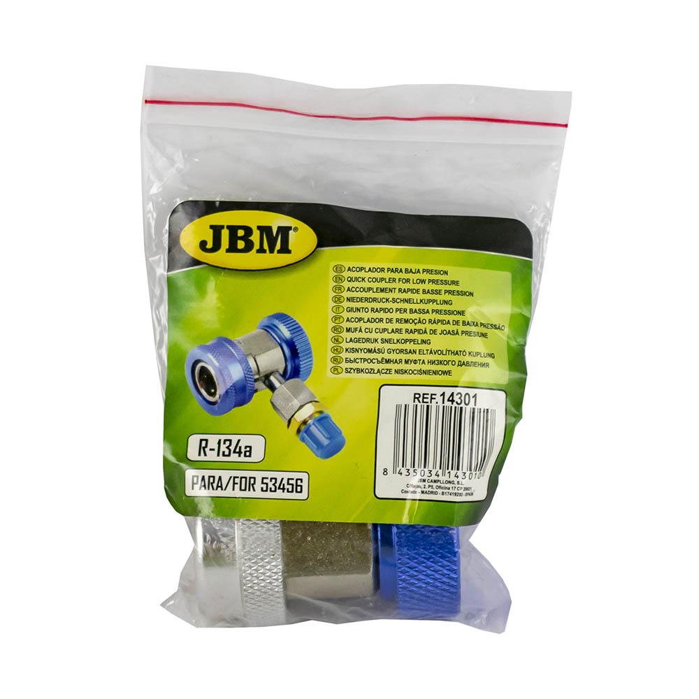 Acoplador de Baixa Pressão para R-134A JBM 7/16-20UNF 50.5x31.5mm