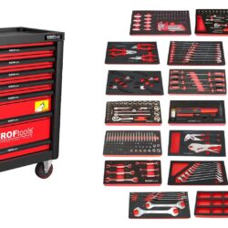 Carro de Ferramentas Vermelho KROFTOOLS 7 Gavetas 352 Peças