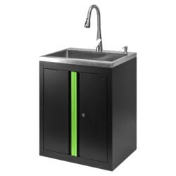 Armário com lava-loiça integrado JBM 680x500x935mm Inox