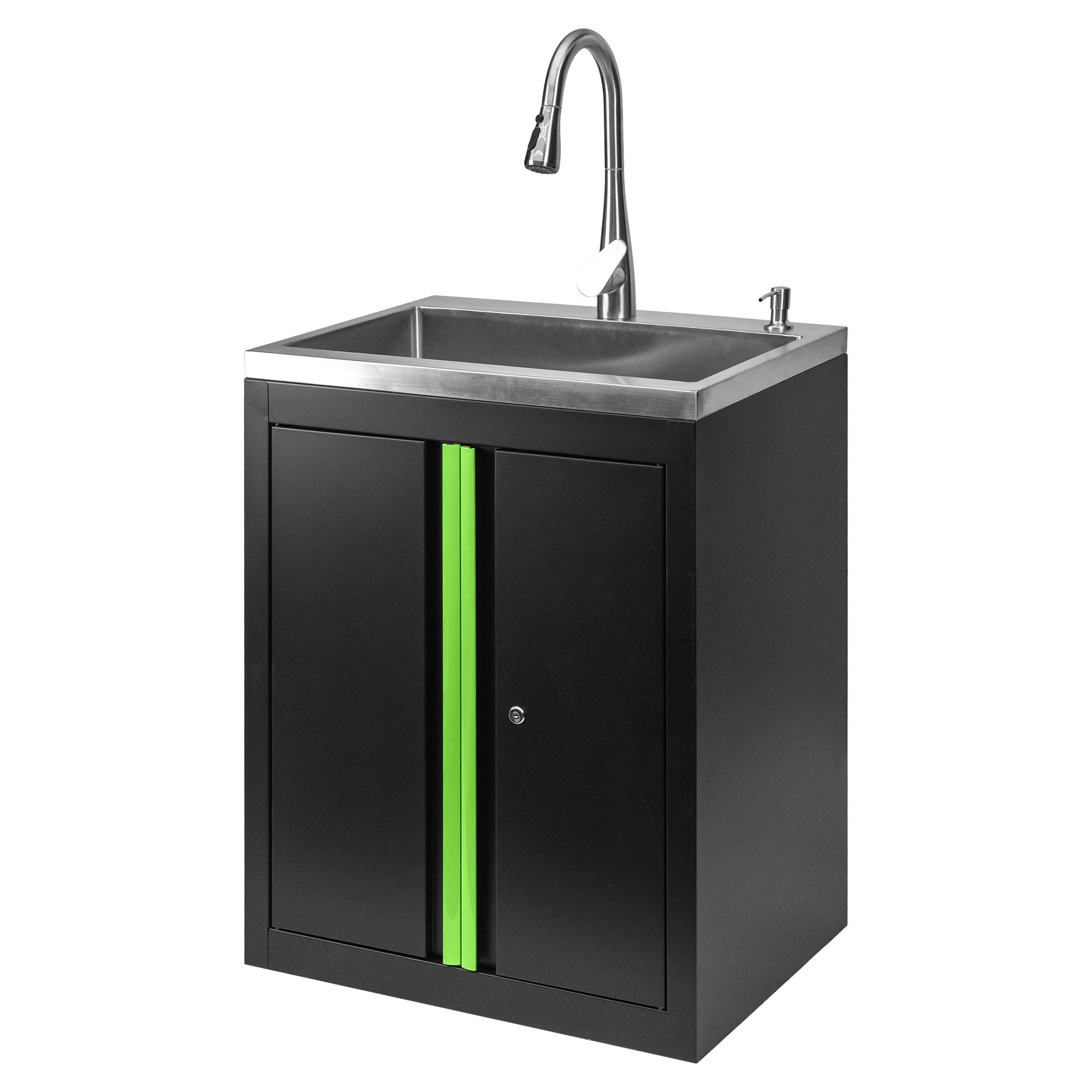 Armário com lava-loiça integrado JBM 680x500x935mm Inox