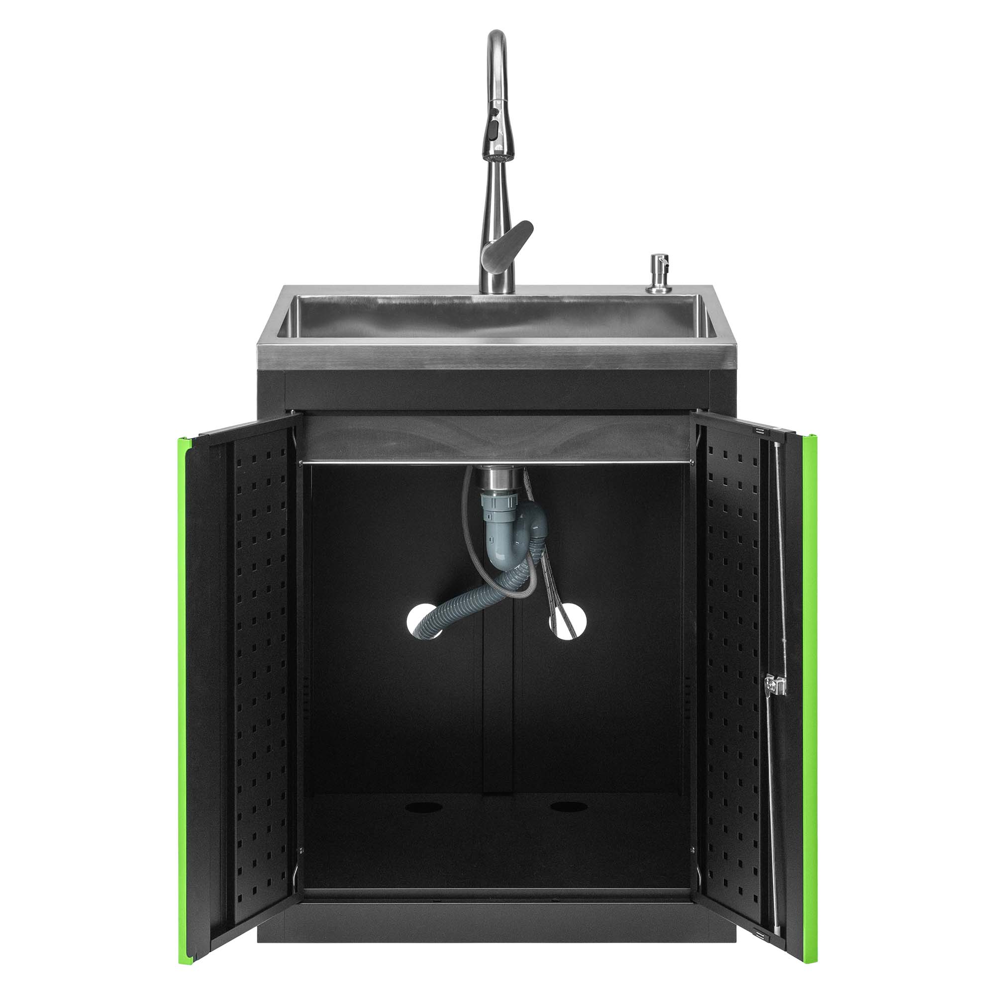 Armário com lava-loiça integrado JBM 680x500x935mm Inox