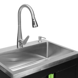Armário com lava-loiça integrado JBM 680x500x935mm Inox