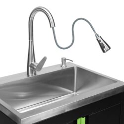 Armário com lava-loiça integrado JBM 680x500x935mm Inox