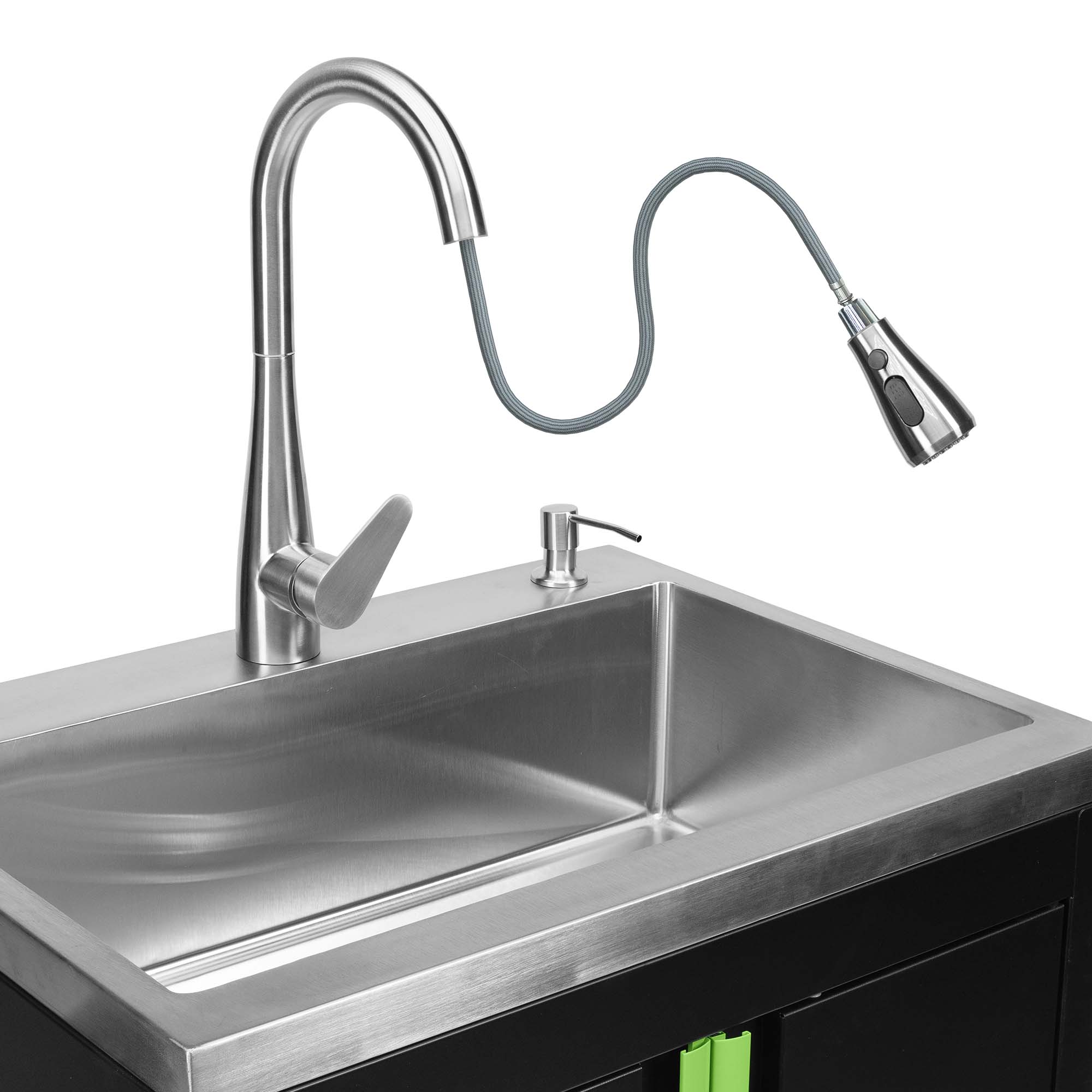 Armário com lava-loiça integrado JBM 680x500x935mm Inox