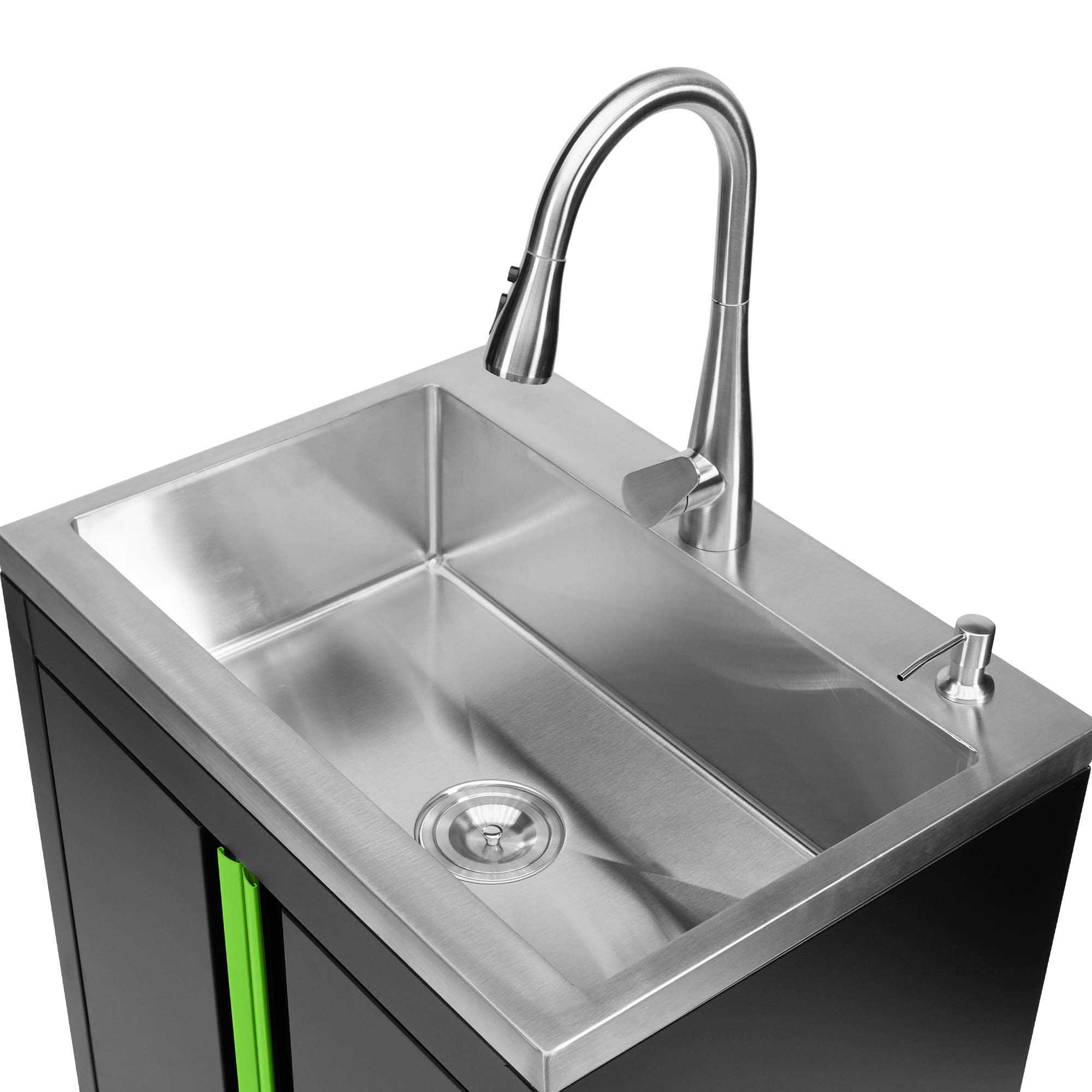 Armário com lava-loiça integrado JBM 680x500x935mm Inox