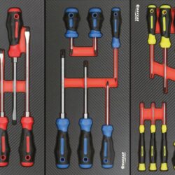 Carro de Ferramentas Equipado 7 Gavetas DRAKKAR 182 Peças Módulos Carbono