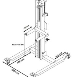 Carrinho Hidráulico Móvel Porta-Rodas COMPAC 60kg - Image 2