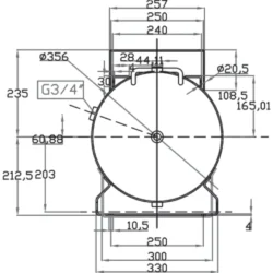 Reservatório de Ar Comprimido AIRCRAFT ACDB 100/15 H MK galvanizado com consola 100 L 15 BAR