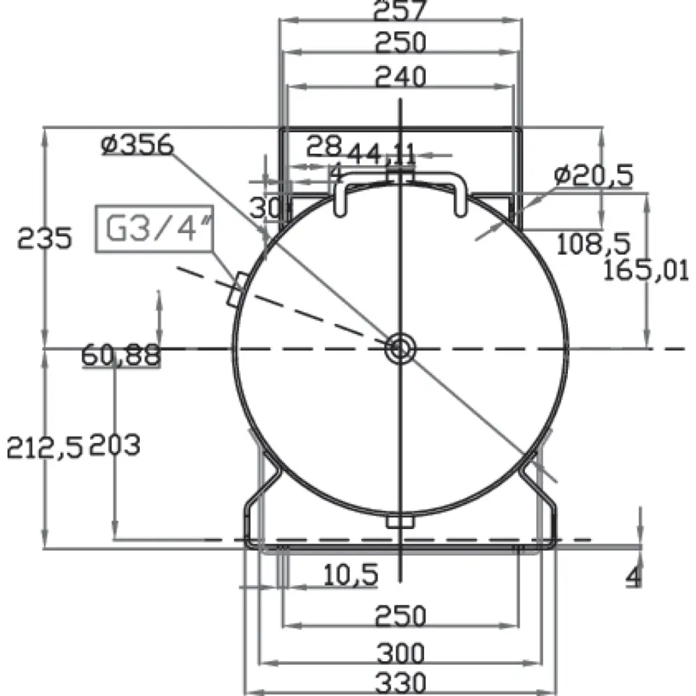 Reservatório de Ar Comprimido AIRCRAFT ACDB 100/15 H MK galvanizado com consola 100 L 15 BAR