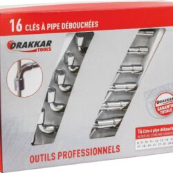 Jogo de Chaves Tubulares de Cachimbo DRAKKAR 8 a 24mm 16 Peças