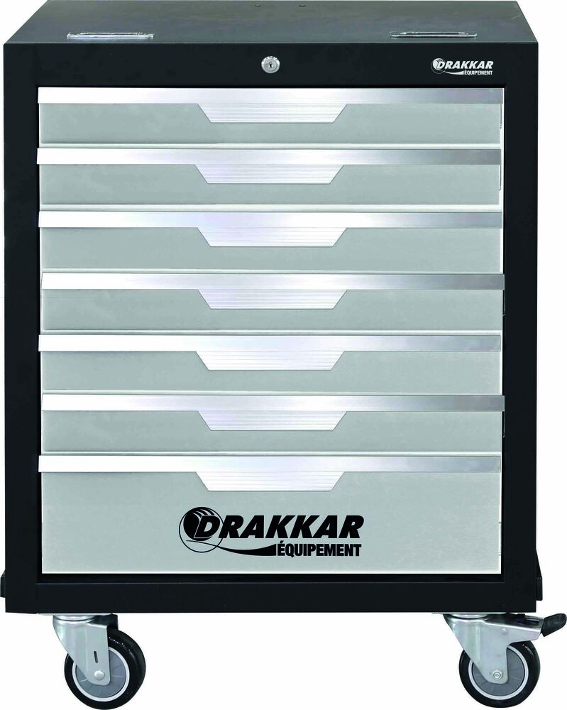 Carro de Ferramentas DRAKKAR 7 Gavetas com 176 Peças e Módulos de Carbono
