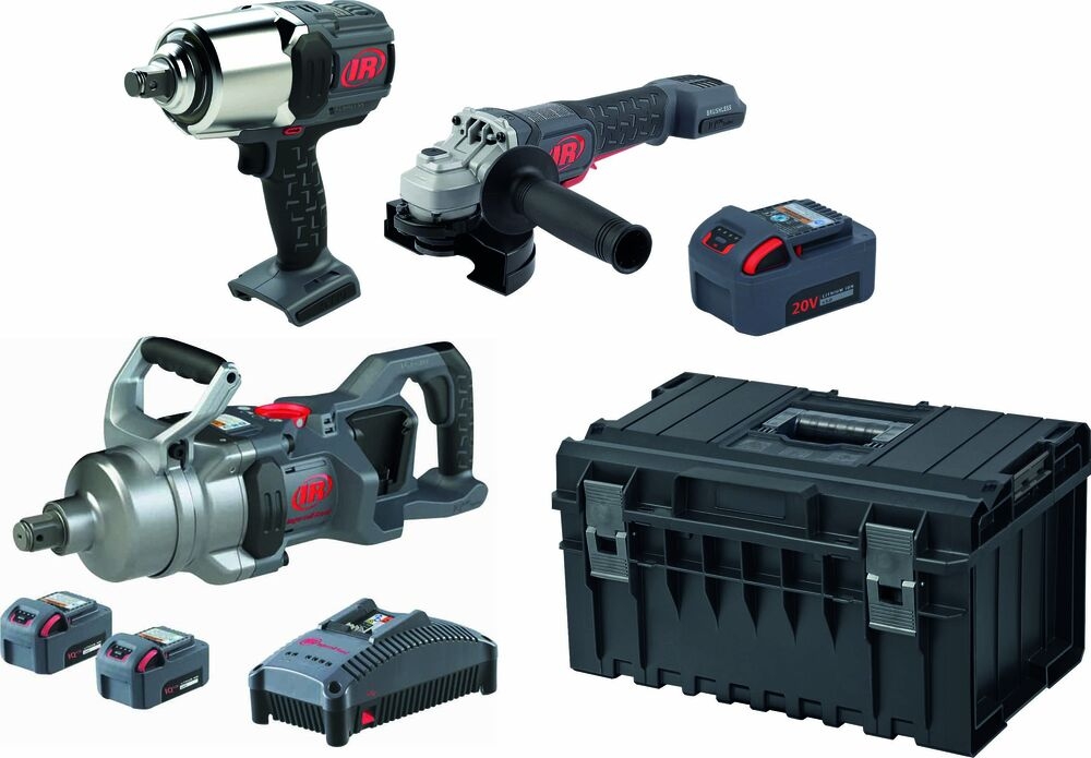 Pack 20V DRAKKAR Rebarbadora 125mm e Chaves de Impacto 3/4" 2710Nm / 1" 3500Nm