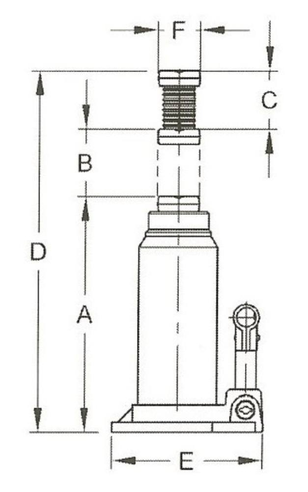 Macaco de Garrafa Hidropneumático COMPAC 3T 193-373mm