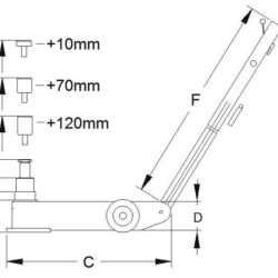 Macaco Hidropneumático de Rodas COMPAC 28T 350-780mm