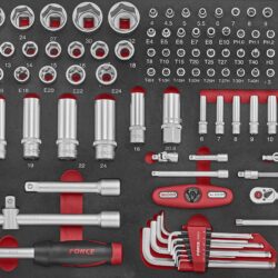 Módulo de Ferramentas FORCE 41161 116 Peças 1/4" e 1/2"