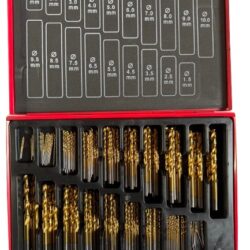 Kit de Brocas para Metal HEAVYWARE HSS DIN338 Revestimento TiN 170 Peças