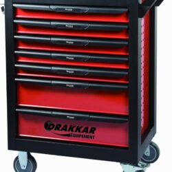 Carro de Ferramentas DRAKKAR 7 Gavetas com 176 Peças e Módulos de Carbono