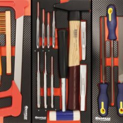 Carro de Ferramentas Equipado DRAKKAR 7 Gavetas 248 Peças Módulos Carbono