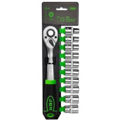 Jogo de Roquete e Chaves de Caixa JBM 11 Peças 1/2″ 72 Dentes