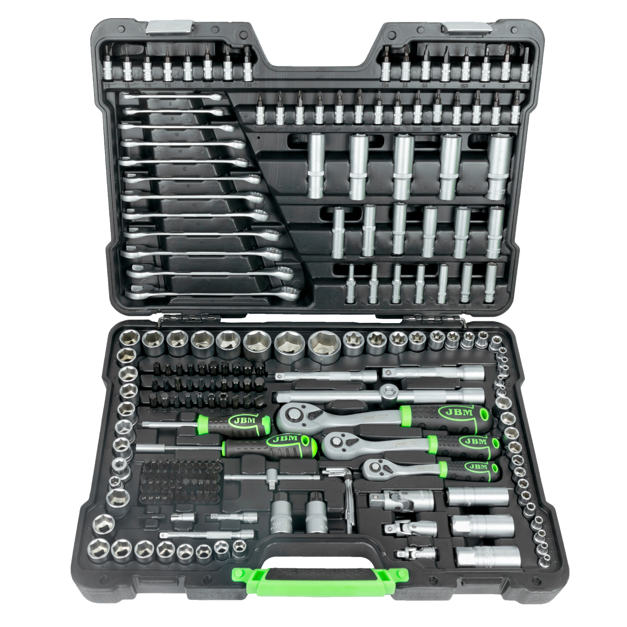 Compressor de molas pneumático 1T + Mala de ferramentas de 216 peças JBM