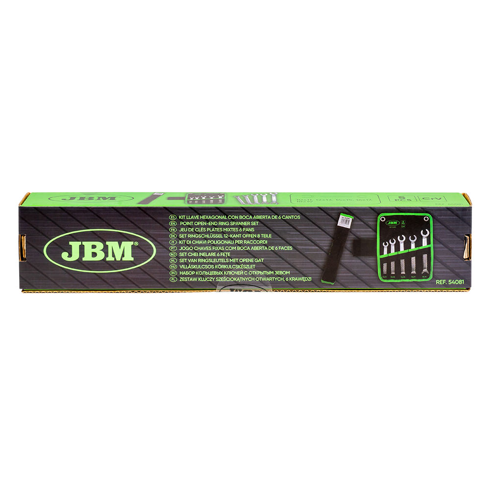 Set 5 Chaves Hexagonais Abertas JBM 54081 10-19mm