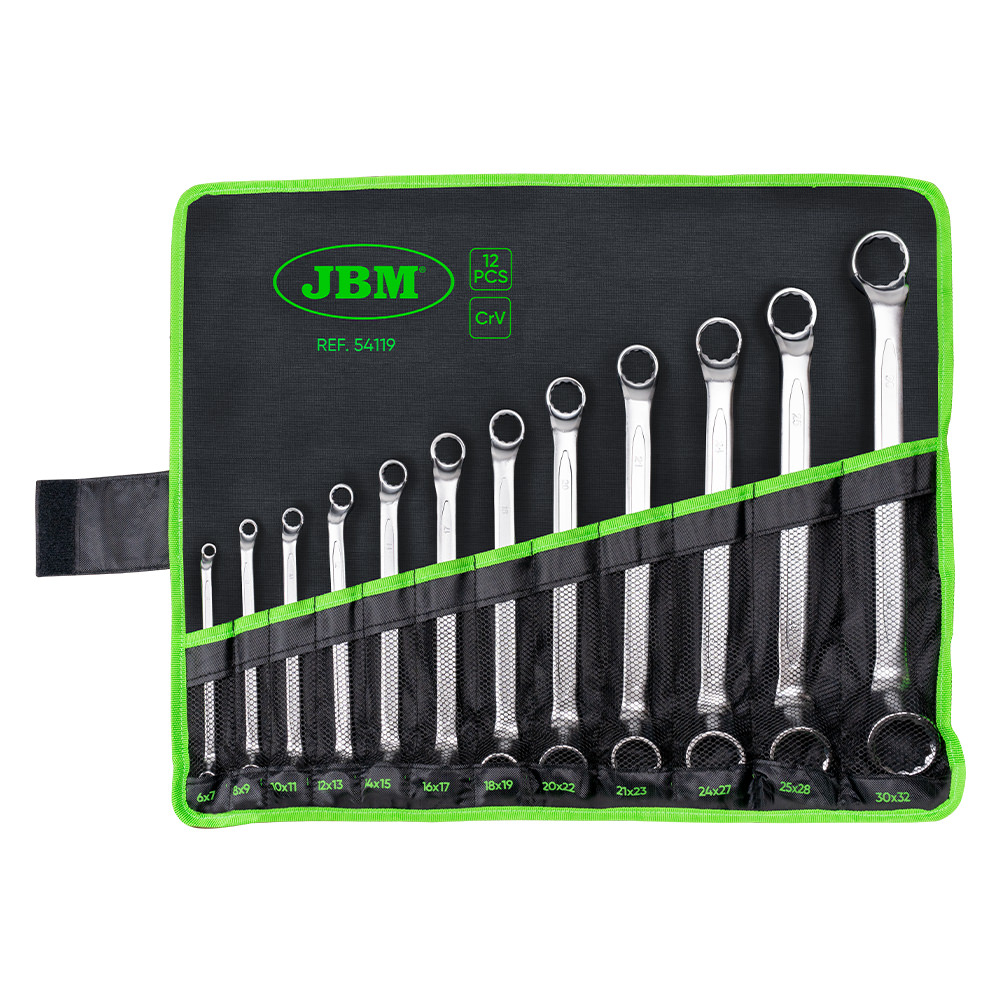 Set 12 Chaves Estrela Acodadas JBM 54119 12 Peças Aço Cromo-Vanádio