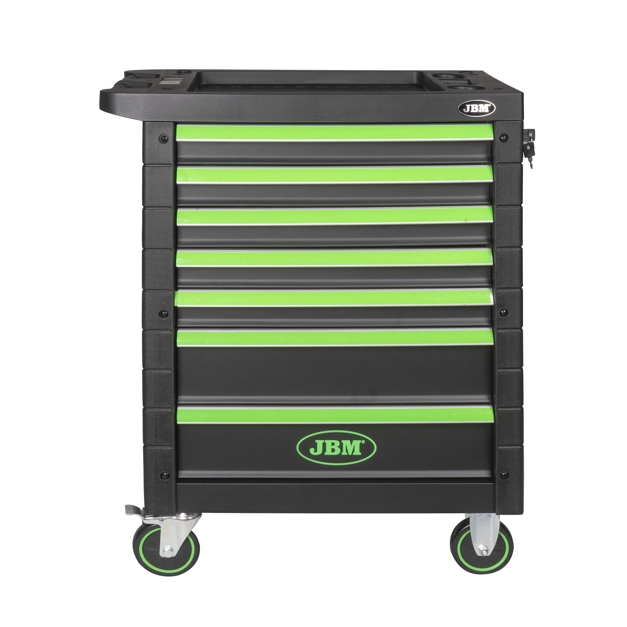 Carro de Ferramentas JBM 7 Gavetas 224 Peças Verde