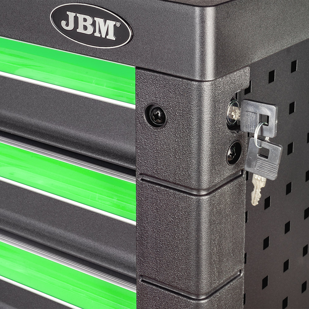 Carro de Ferramentas JBM 7 Gavetas 300kg Verde