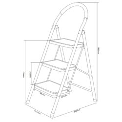 Escadote Simples JBM de 3 Degraus 150KG - Image 3