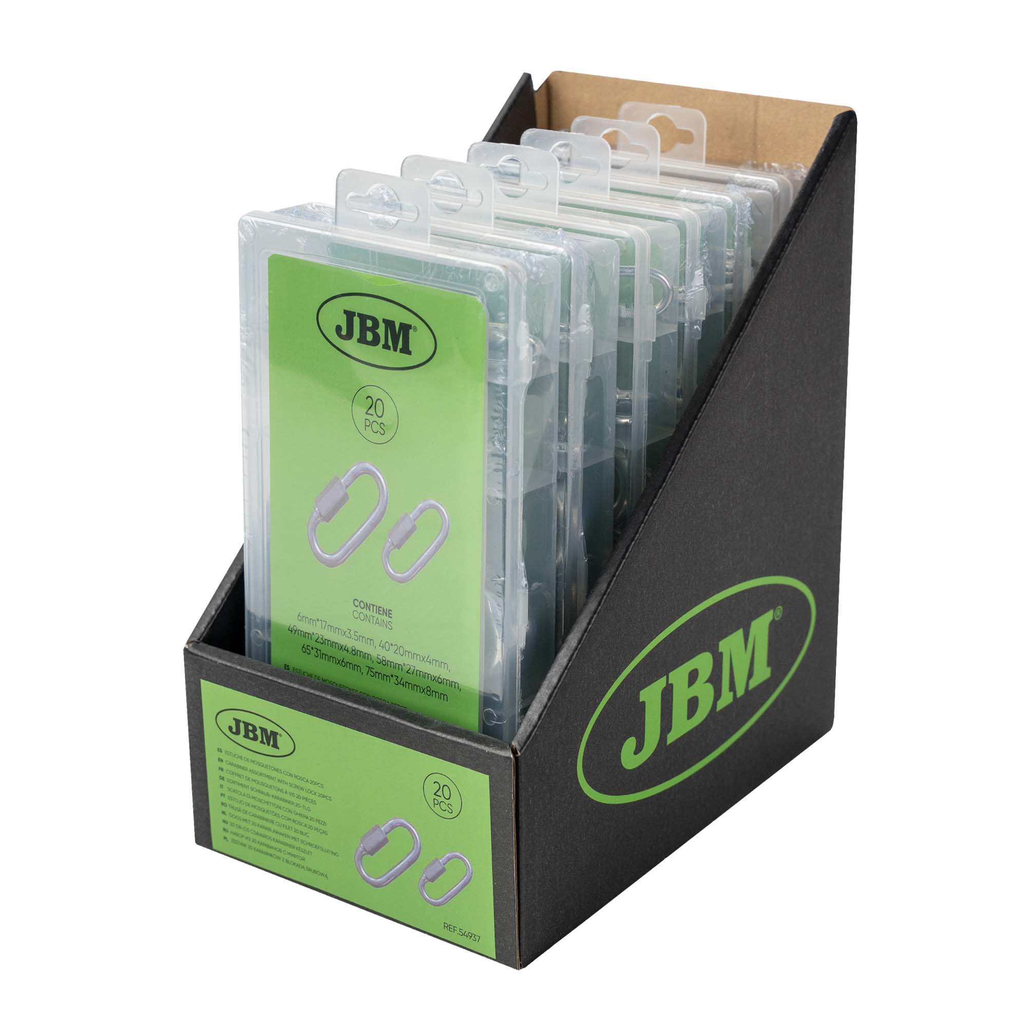 Estojo de Mosquetões com Rosca JBM 20 Peças