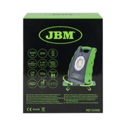Foco LED Portátil JBM 30W com Sensor de Movimento Infravermelho 3000Lm