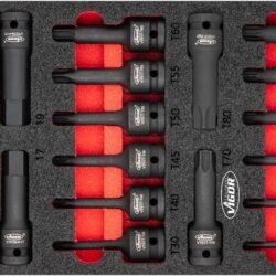 Módulo de Espuma VIGOR Chaves de Impacto 24 Peças Hexagonais XZN Torx