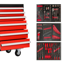 CARRO FERRAMENTA 201PCS C/ 6 GAVETAS VERMELHO