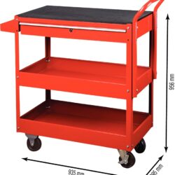 Carrinho de Oficina Metálico DRAKKAR 3 Prateleiras e 1 Tiroir 935x395x956mm