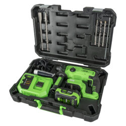 Martelo Percutor SDS a Bateria JBM 20V Brushless com Maleta e Acessórios