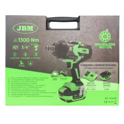 Pistola de Impacto Brushless JBM 3/4" 20V 1800Nm com Mala