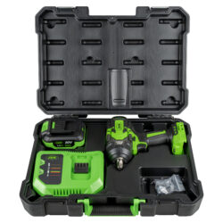 Kit Pistola de Impacto 1/2" 1000Nm, Gato Hidráulico 3T e Bateria 4.0Ah JBM