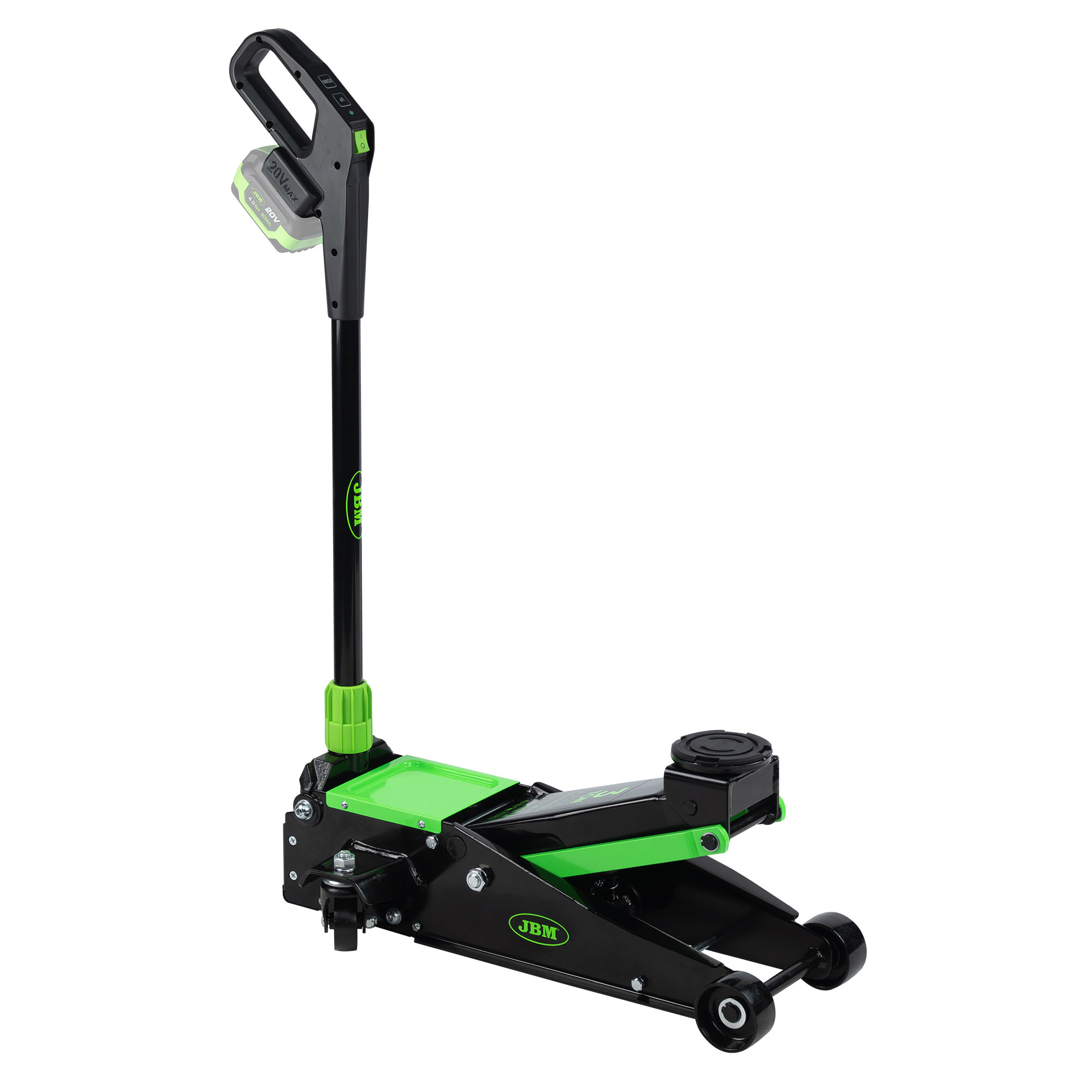 Macaco hidráulico de rodas JBM 3T a bateria 20V